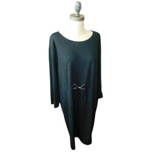 Chico's Size 2X (4) Plus Size Black STRETCH 3/4 Sleeve Dress